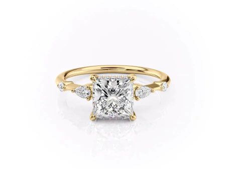 The Naomi Set With A 1.5 Carat Princess Moissanite For Sale