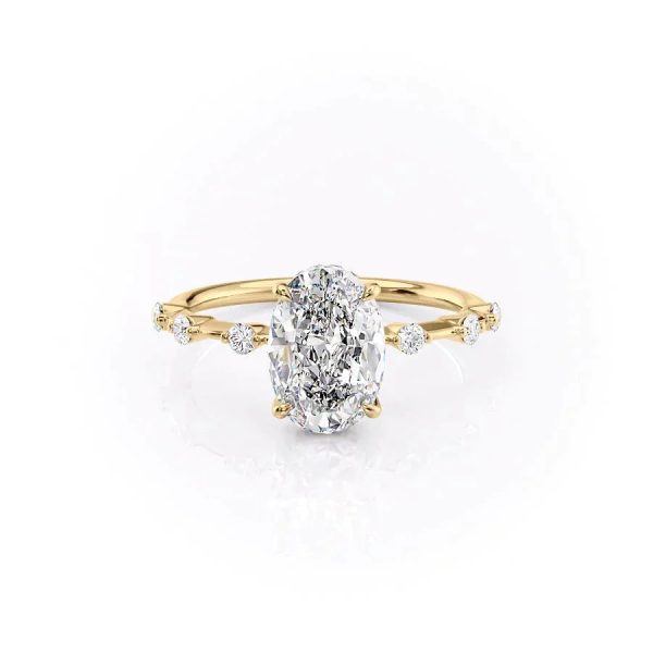 The Hidden Halo Penelope Set With A 1.5 Carat Oval Moissanite For Cheap