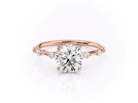 The Hidden Halo Penelope Set With A 5 Carat Round Moissanite Online