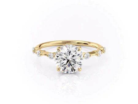 The Hidden Halo Penelope Set With A 2 Carat Round Moissanite Cheap