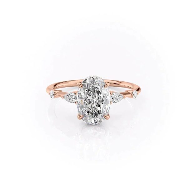 The Naomi Set With A 5 Carat Oval Moissanite on Sale