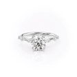 The Hidden Halo Penelope Set With A 5 Carat Round Moissanite For Sale