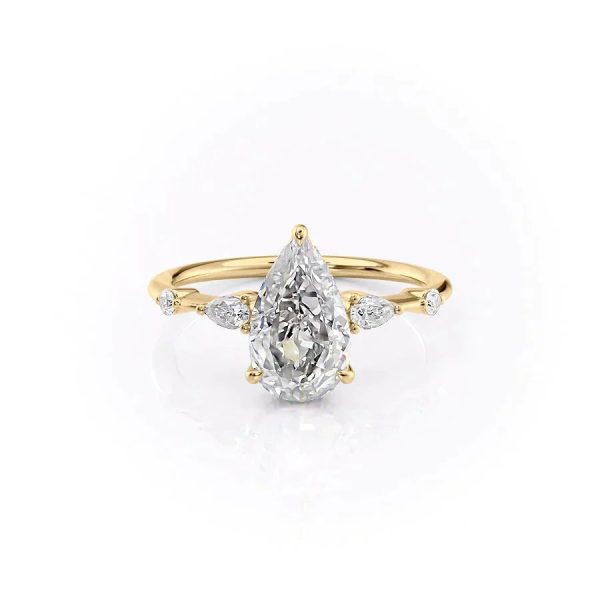 The Naomi Set With A 5 Carat Pear Moissanite For Cheap