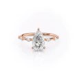 The Hidden Halo Penelope Set With A 3 Carat Pear Moissanite Online Sale